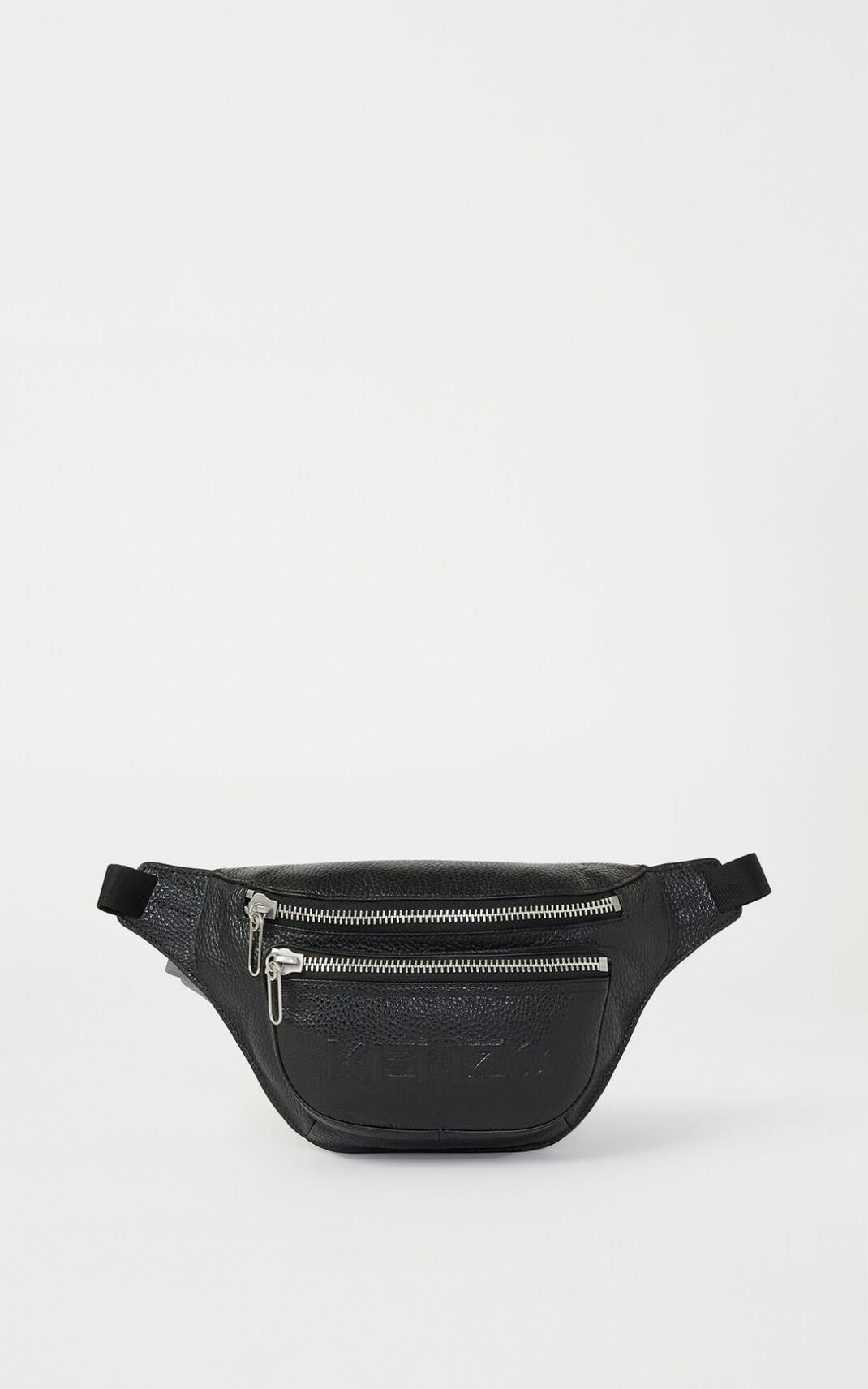 Kenzo Imprint grained Deri Bel Çantası Erkek Siyah | 8730-EOQGV